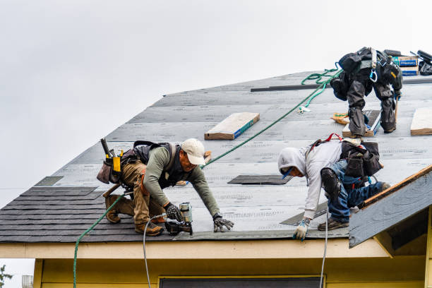 Professional Gutter Installation technician working in Palm Bay, FL